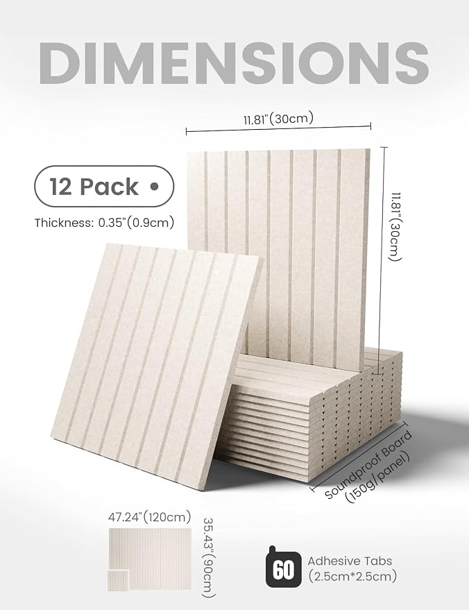 Fluxynara 48" x 36" Large Felt Bulletin Board, Oatmeal | 12 Pack Cork Board Alternative with 60 Safe Adhesive Tabs, Pin Boards for Wall Decor, Home, Office, Classroom,Dorm