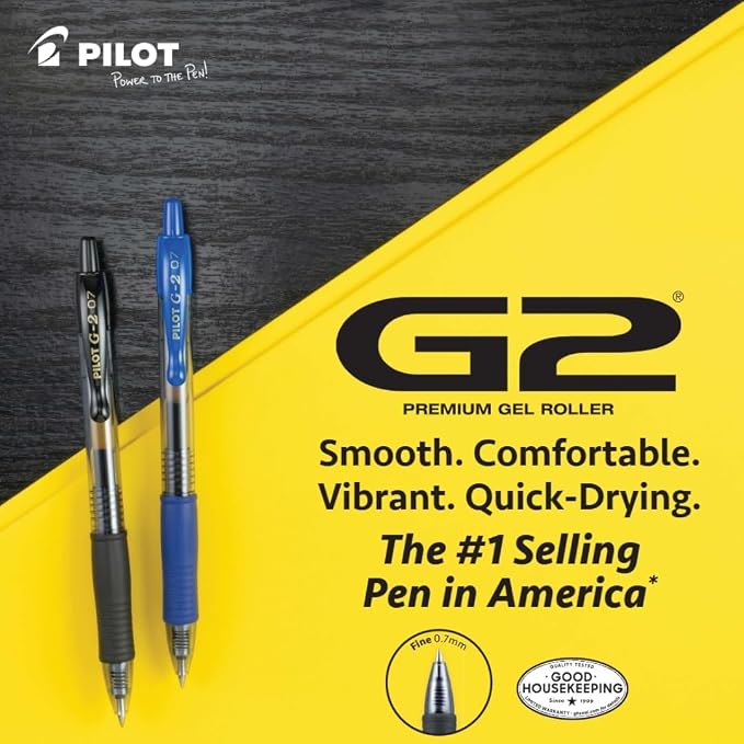 PILOT G2 Gel Roller Pens, G2 Rainbow Colors Pack, 8 Pack Pouch, Assorted