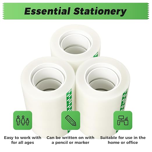 SWRT Invisible Tape Refills, 12 Rolls, 3/4 in x 800 in, Matte Finish | Blends into Paper; Easy to Write On; Neat Paper Repairs; Quick Label Fixes; Fits Tape Dispensers; Office, School, Home