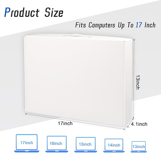 Laptop Shipping Box with Adjustable Foam, Cardboard Computer Container for Shipping, Fit Up to 17 In, Secure Notebook Laptop Box with Handle