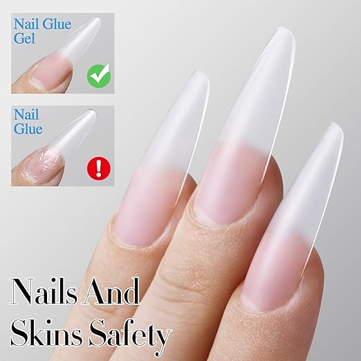 Double Rhythm 0.5Oz Nail Glue Gel for False Acrylic Nail Tips and Press on Nails Gel Glue Nail Lamp Needed