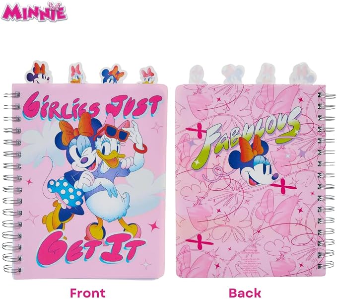 Disney Minnie Mouse and Daisy Duck Journal Notebook, Spiral Bound, 96 Lined Pages, 8 x 7 inches, Pink