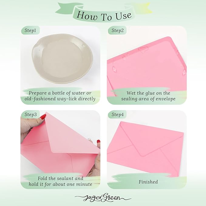 50 Pack 4x6 Envelopes Letter Size, Pink A4 Envelopes Self Seal for Wedding Invitation, Envelope 4.3x6.3 for Greeting Cards, Photos, Baby Shower, Graduation, Thank You Cards, Announcements