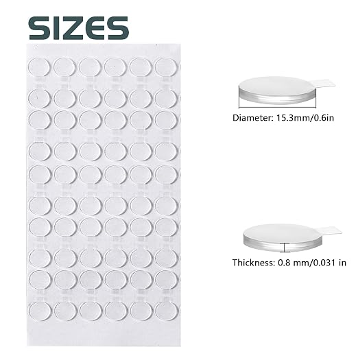 Adhesive Stick dots Two-Sided Sided Mounting Putty Stick Tack for Wall Hanging Crafts Balloons Festival Party Decorations,Clean Removable(0.6"*0.6"-240)