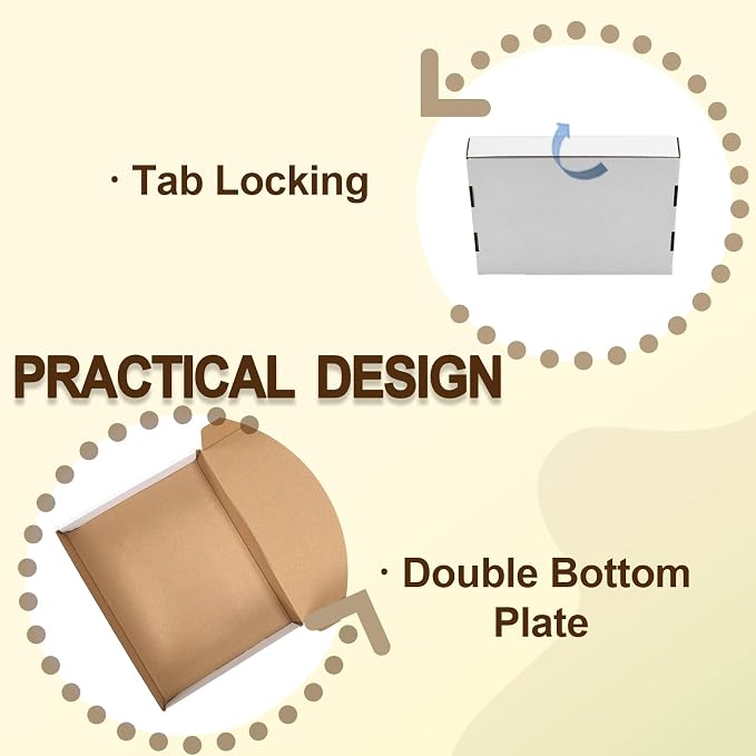 WIFTREY 20 Pack 12x9x2 Shipping Boxes, White 12 x 9 x 2 Corrugated Cardboard Box for Packaging Small Business, Moving, Literature Mailing