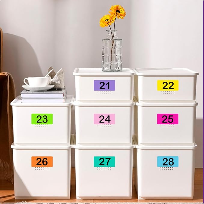 YSHIHE 2" x 4" Colored Labels Stickers 8 Colors Bright Moving Labels 24 Sheets,240 Labels for Laser/Inkjet Printer, Permanent Adhesive