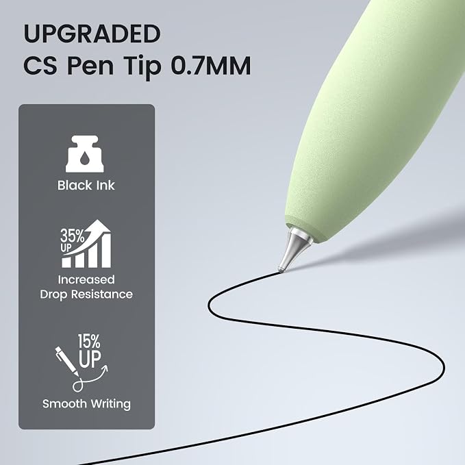 Retractable Gel Pens, 8 Pack Quick-Drying Black Ink with Fidget | 0.7mm Fine Point, Smooth Writing, Long-Lasting Ink, Stress Relief Pens for Journaling, School Office, Gift for Women Men