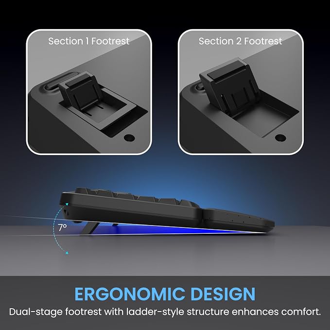 RGB Wireless Keyboard Mouse Combo with Ergonomic Wave, Silent Rechargeable | Soft Leather Wrist Rest, Light up Letter, 15 Lighting RGB Backlit, 3200 DPI 2.4G Mouse for PC Computer Laptop Windows Mac