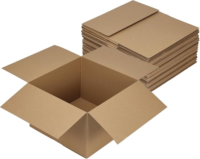 Hoikwo 12x12x8 Shipping Boxes Set of 15 | Thin Brown Corrugated Cardboard Box for Small Business for Packaging Mailing Light Weight Items