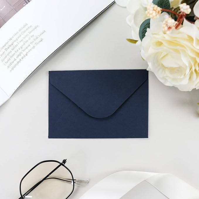 150 Packs of Gift Card Envelopes, Black Mini Envelopes, Gift Card Holder, Business Card Envelopes (4"x2.75") (Blue)