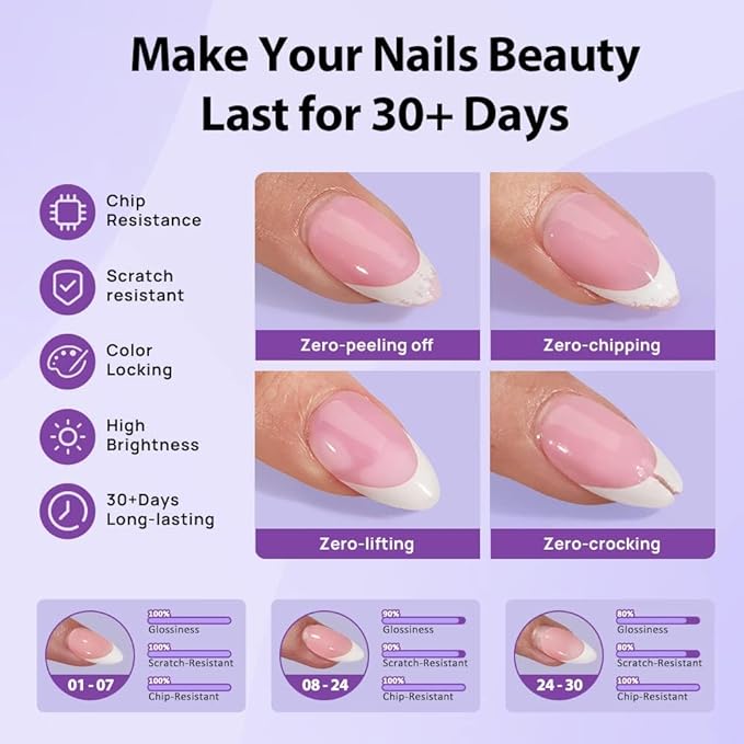 BTArtboxnails Nail Tips Builder Gel - Long Lasting 15ml Builder Gel with Portable Nail Lamp for French XCOATTIPS, 30+Days French Protection Duo Nail Extension Tool for Nail Art