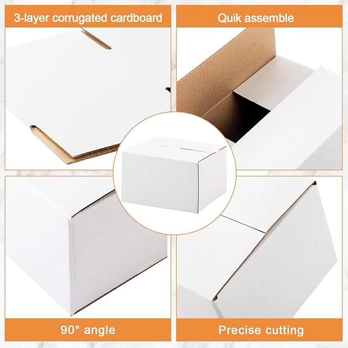 Yeaqee 72 Pcs Shipping Boxes Corrugated Cardboard Small Shipping Boxes for Packaging Mailing Packing Moving Small Business Storage Crafts Gifts(7x5x4 Inch,White)
