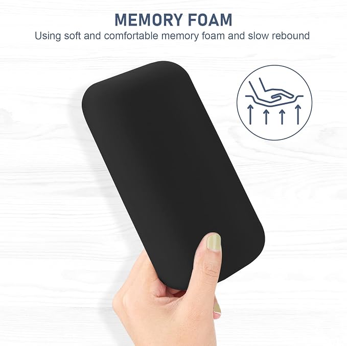 Leolee Elbow Rest Pads for Desk, Gel Ergonomic Wrist Rest Arm Rest Pads | Upgraded, Memory Foam, Non-Slip Base, Cushion Support Relieve Elbow and Wrist Pain for Computer, Office, 2 Packs, Black