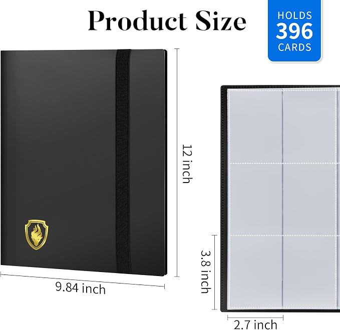 Fabmaker Card Binder 9 Pocket, 396 Pockets Trading Card Binder Case, Blue | Collector Card Album for Standard-Size Cards, Side Loading Card Collection Folder for Game Cards, Sport Cards