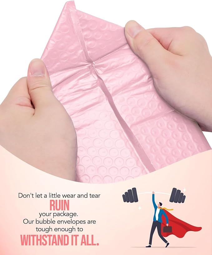 GSSUSA Light Pink Bubble Mailers 6x10 Small Padded Envelopes 1000 Pack,Strong Adhesion Shipping Mailer Self-Seal Bubble Envelopes for Small Business