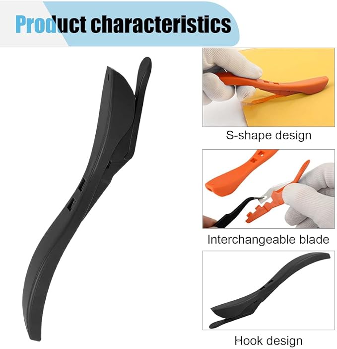 3PCS Wrapping Paper Cutter, Concealed Safety Sliding Cutter, Vinyl Gift Wrap Cutting Tool with Handle, Paper Cutter with Blades for Scrapbooking Christmas Wrap Roll Paper (Black)
