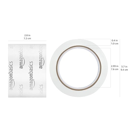 Amazon Basics Extra-Wide Packing Tape for Moving, Storage, Shipping and Sealing Boxes, Crystal Clear, Low Odor, 2.83" x 54.6 Yards, 6-Pack