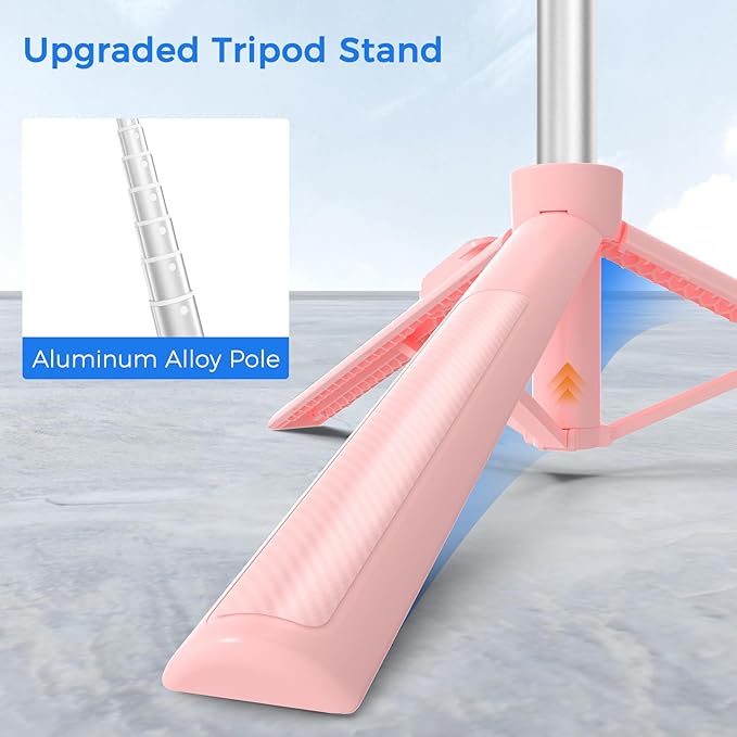 Selfie Stick Travel Tripod for Cell Phone with Remote Control and Phone Holder, Extendable Selfie Stick for iPhone, iPhone Tripod for Video Recording, 50 Inch, Pink