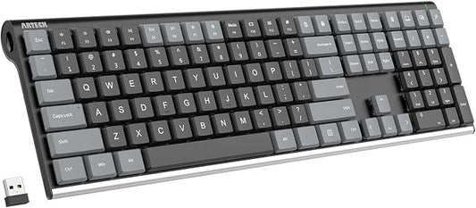 Arteck Mechanical 2.4G USB Wireless Keyboard, Tacktile Brown Switches Gray