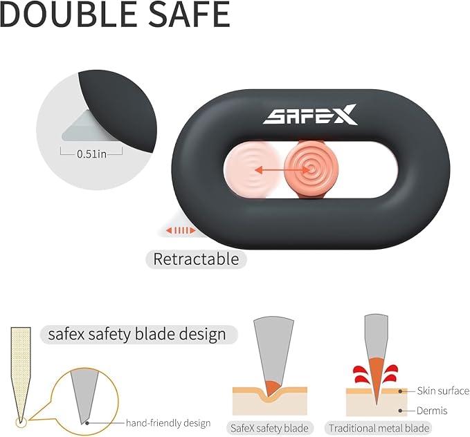 Ceramic Box Cutter Retractable, Safety, Cute, Magnetic Package Opener, Box Opener Cutter for Daily Online Shopping/Kitchen/Office/Baby Beauty Gift Unpacking