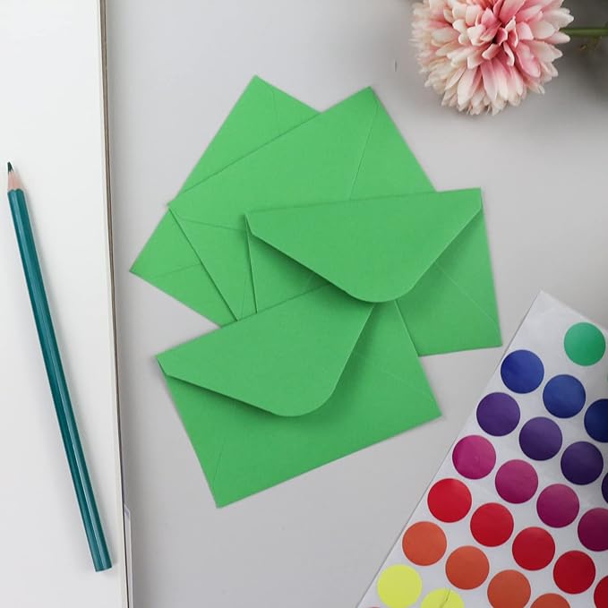 150 Packs of Gift Card Envelopes, Mini Envelopes, Gift Card Holder, Business Card Envelopes (4"x2.75") (Green)