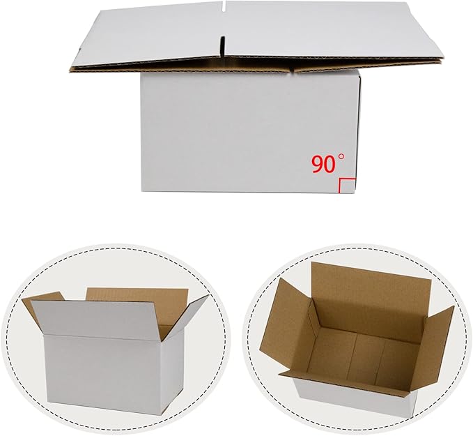 7x5x4 Inches Shipping Boxes, White Corrugated Cardboard Boxes for Small Bussiness, 25 Pack