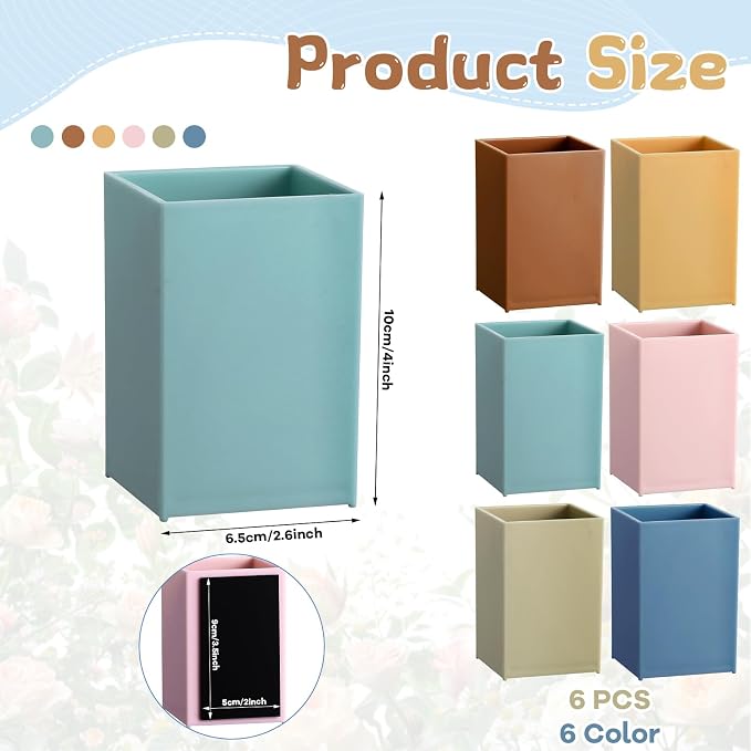 gisgfim 6 Pcs Classroom Magnetic Storage Boxes Magnetic Storage Containers Plastic Dry Erase Marker Holder Plastics Pen Holder for Refrigerator Whiteboard Home Office School Organizer Supply (Boho)