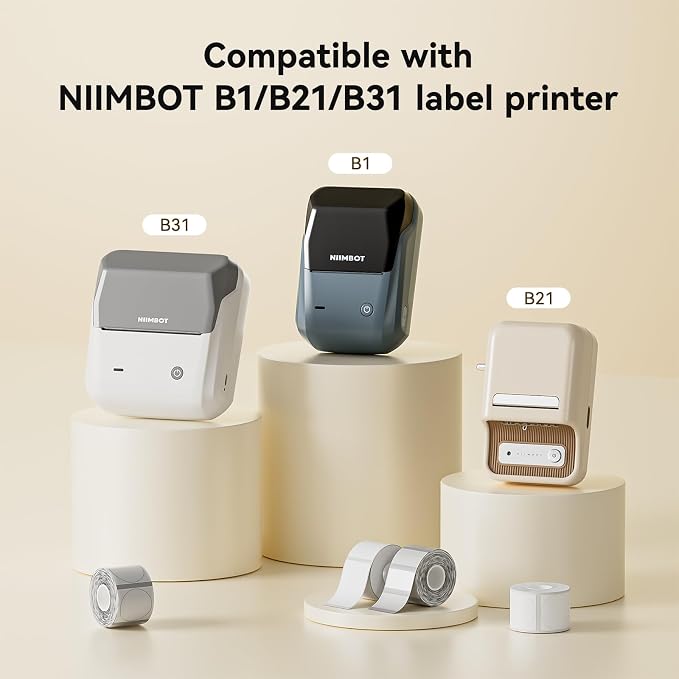 NIIMBOT Labels for B1/B2/B21/B31/B3S/K3 Sticker Printer, 40x30mm, White | 3 Rolls Set, 1.57'' x 1.18'', 230 Labels/Roll, Refill Labeling Tape for Home School Office Small Business