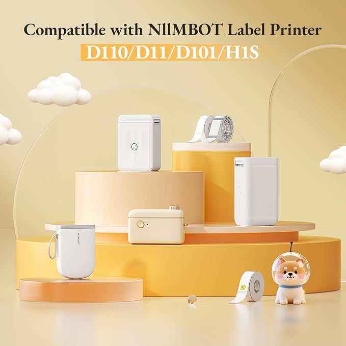 NIIMBOT D11 Label Maker Tape D110 Labels 3Rolls, Self-Adhesive Labeling Tape Replacement 0.55" X 1.57" (14 X 40mm) Thermal Label Refills for Home Office School, 480 Labels/3Rolls, Clear