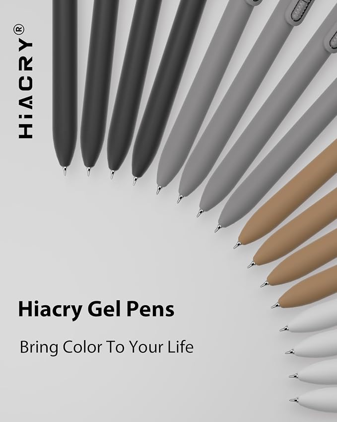 Hiacry 16 Pack Gel Pens, Quick-Dry Long Lasting Black Ink-0.7 mm Fine Point | Smooth Writing Fidget Pens, Stress Relief, No Smear, No Bleed, Journaling,Note Taking, Work, School,Office, Students & Adults