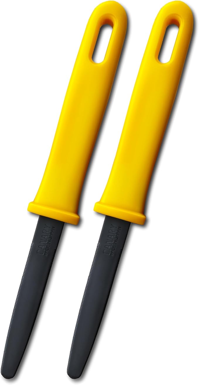 CANARY Cardboard Cutter with Non-Stick Coated Blade - 7.5" Box Cutter Utility Knife for Breaking Down Boxes & Opening Packages - Made in Japan, Yellow (2-Pack)