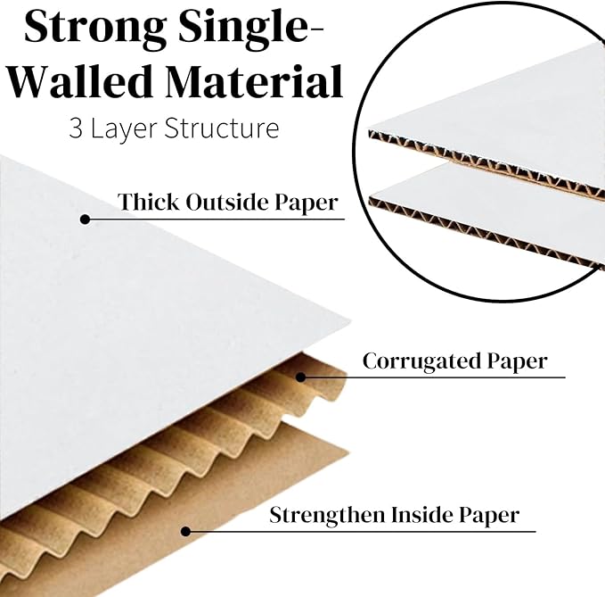 Peohud 40 Pack Small Cardboard Boxes, 6 x 4 x 4 inches Mailing Boxes, Corrugated Packing Shipping Storage Carton Box, White