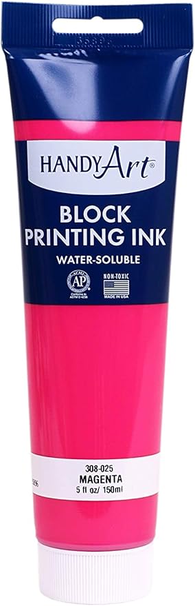 Handy Art 308-025 Water Soluble Block Printing Ink Tube, Magenta, 5-Ounce