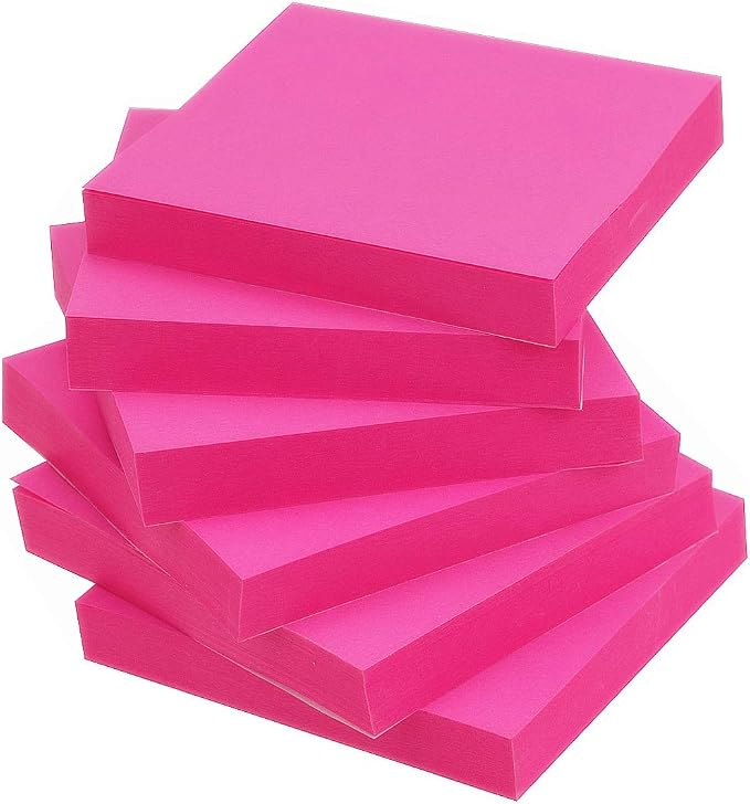 Early Buy Sticky Notes 3x3 in, Rose Red, 6 Pads, 100 Sheets/Pad | 6 pads self-stick notes, repositionable adhesive, ideal for reminders, to-do lists, and office organization