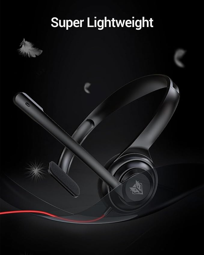 NUBWO HW02 USB Headset with Microphone Noise Cancelling & in-line Control | 10 Packs - Comfort Computer Headset for Laptop pc, On-Ear Wired Office Call Center Headphone for Boom Skype Webinars (Black)