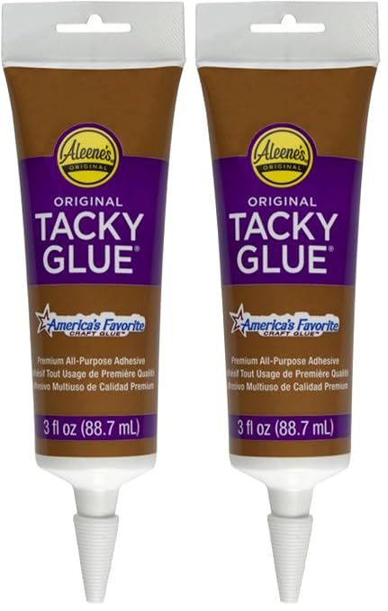 Aleene's Original Tacky Glue Squeeze Tube (Pack of 2) - Clear, Rubber-based, Liquid, Arts & Crafts Glue