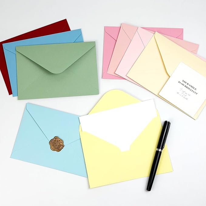 50 PCS Light Blue Colorful A4 Envelopes,4x6 Envelopes for Invitations | 4x6 Envelopes for Greeting Cards, Great for Invitations, Wedding Invitation, Birthday, Baby Shower, Graduation
