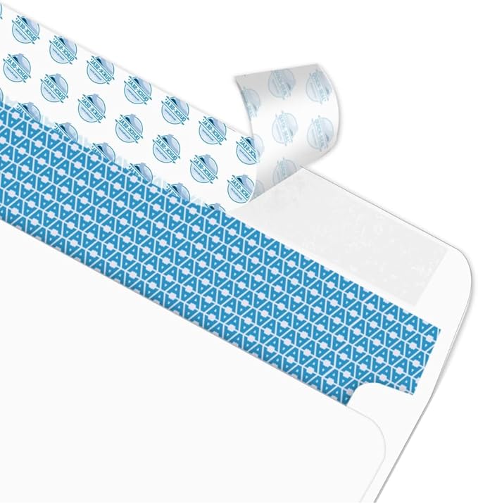 Aimoh 2500#10 Security Self-Seal Envelopes, Windowless Design, Premium Security Tint Pattern, Ultra Strong Quick-Seal Closure - EnveGuard - Size 4-1/8 x 9-1/2 Inches - White -24 LB- (34010-2500)