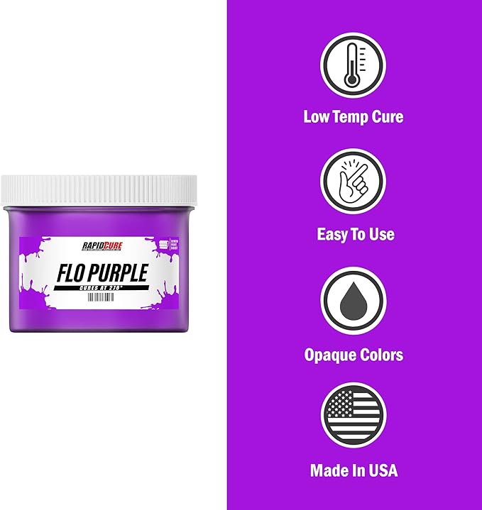 Rapid Cure® Screen Printing Ink Fluorescent Purple (5 Gallon - 640oz.) - Plastisol Ink for Screen Printing, Fast Curing Fabric Paint - Screen Print Direct®, USA Made