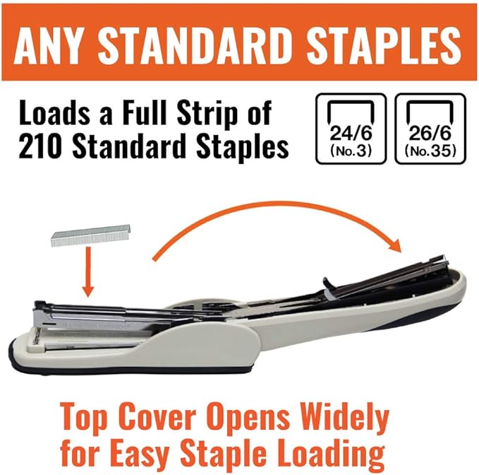 Max HD-50DFGY Max Flat-Clinch Standard Stapler, 30 Sheet Capacity, Gray