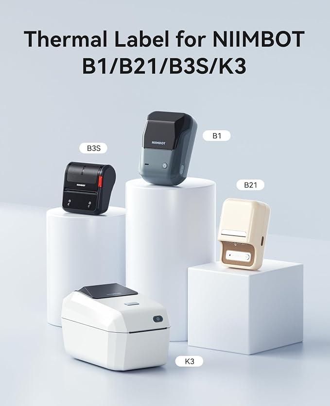 3 Rolls Clear Labels for NIIMBOT B1 B21 B3S K3 Label Maker, 1.57'' x 1.18'' (40x30mm) Printer Labels, Food Labels for Jars, Personalized Editable Labels for Home/School/Office