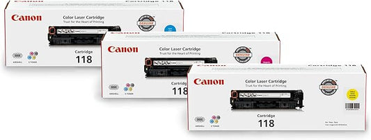Canon Genuine 118 Cyan, Magenta, Yellow Toner Cartridge Bundle Compatible with MF720 Series, LBP7200Cdn, LBP7660Cdn, MF8300 Series, MF8580Cdw