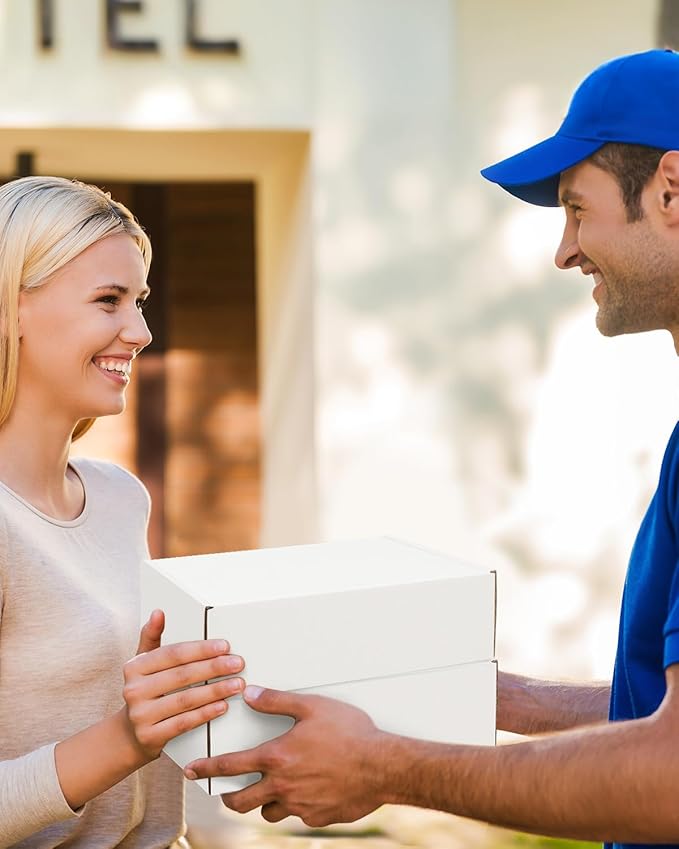 Shipping Boxes 7x5x2 inches Small Mailing Boxes 50 Pack White Cardboard Corrugated Box Mailers