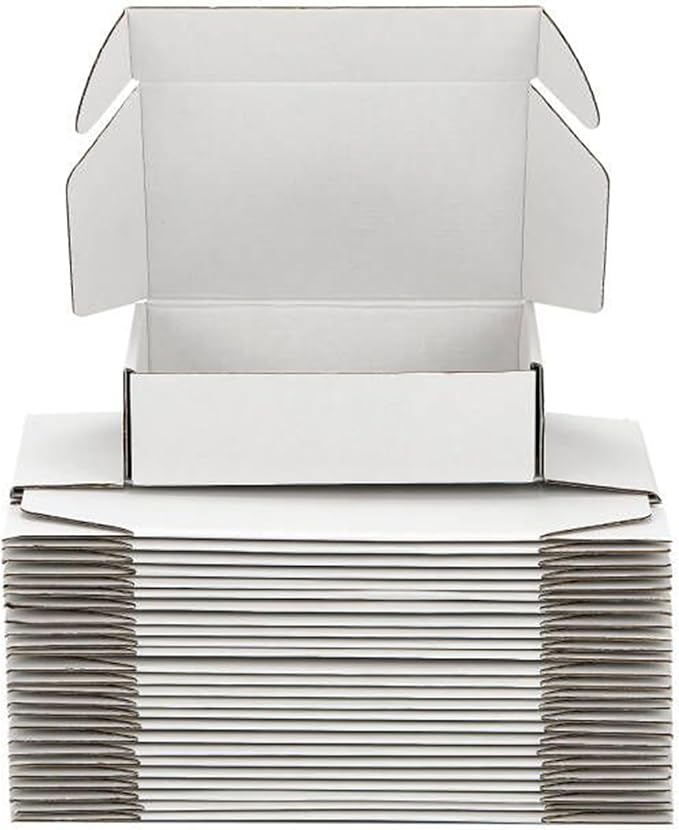 Small Shipping Boxes 6x6x3 Inch (25 Pack) - Sturdy White Corrugated Cardboard Boxes for Small Business, Ecommerce, Mailing & Packaging | Recyclable Gift & Storage Boxes