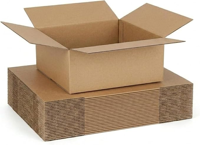 CRUGLA 12x12x6 Shipping Boxes 15 Pack, Brown Corrugated Cardboard Boxes with Side-Lock and Pre-Applied Double-Sided Tape, Easy Assemble Packing Mailer Boxes for Small Business Shipping