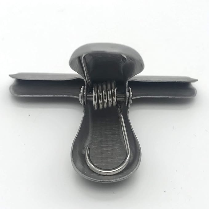 8 Pack Metal Chip Clips, 3 Inch Wide Stainless Steel Heavy Duty Food Bag Clips, Black