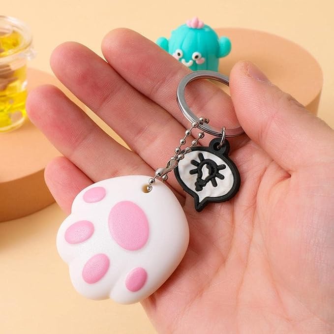 1Pc Pink Mini Box Cutter Cat Paw Shaped Utility Knives Retractable Letter Opener Envelope Slitter with Key Chain Hole Portable Carton Paper Cutter Letter Openers,Office Supplies