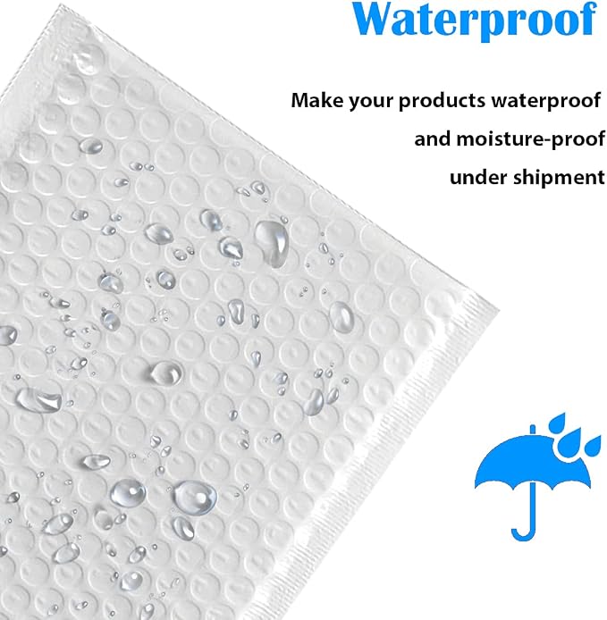 Immuson White 9.5 x 13.5 Inches Poly Bubble Mailers, Padded Shipping Envelopes, Self-Seal Shipping Bags, Packaging Bags, Bubble Envelopes Pack of 25