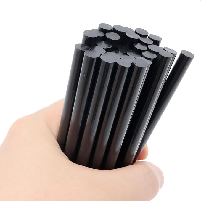 30 Pack Mini Size Hot Glue Sticks, Hot Glue Gun Bulk Sticks,Length 100mm / 4", Diameter 7mm / 0.27"/ 0.28 Inch for Kids and Adults DIY Craft, Repairing, Decoration,Black 0.7cm x 10cm
