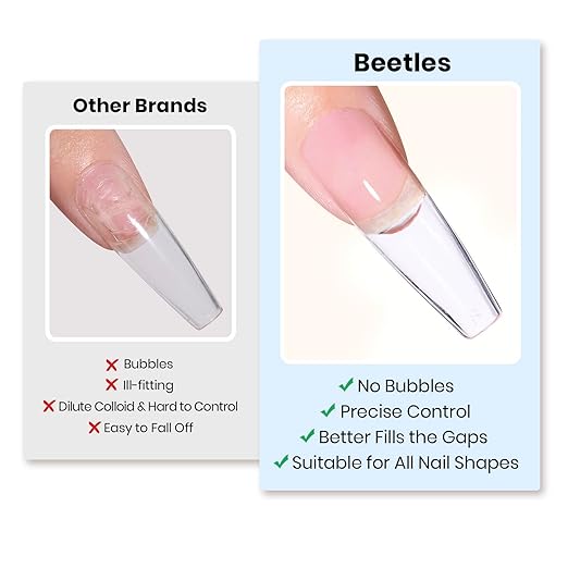 Beetles 30g Solid Nail Glue Gel for Nail Tips Clear Press On Nails, Beginner-Friendly, Hard Gel for Nail Extension & 3D Sculpting Nail Art, UV & LED Cured
